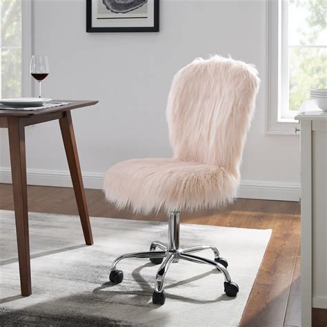 Find the savings you are looking for here. Linon Cami Faux Fur Upholstered Armless Office Chair in ...