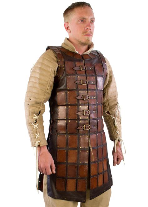 Leather Brigandine, Brown, LARP Leather Armour Viking Scale Medieval ...