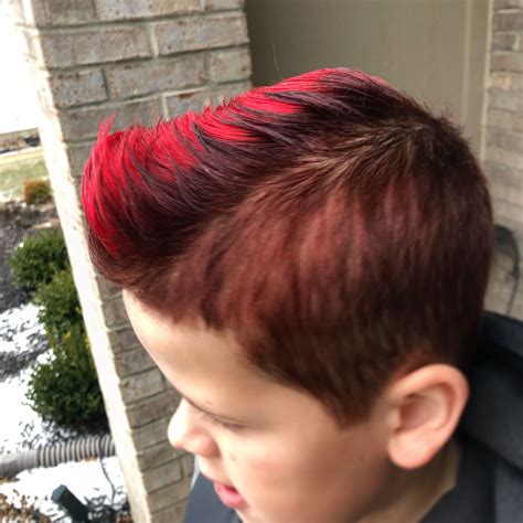 Little Boy Hair Fun Pompadour With Logics 4r And Pravana Vivid Red On