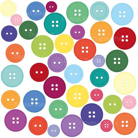 Colorful Buttons Clip Art Set 40 Buttons By Digitalfield On Etsy