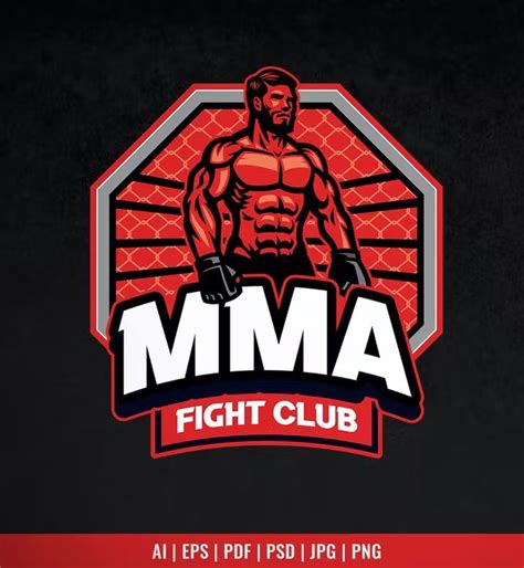 Mma Fighting Club Logo Template Ai Eps Psd Logo Psd Mma Fighting