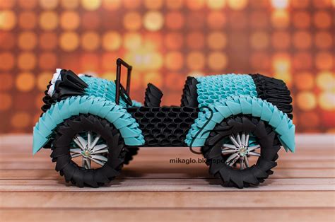 Origami 3d - mikaglo: 769. Samochód z origami / 3d origami car