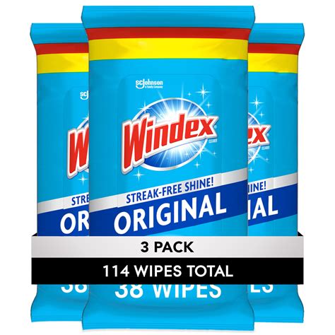 Windex Glass Window And Surface Pre Moistened Wipes Original 38 Wipes