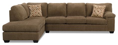 Morty Chenille Sofa Bed Sectional With Left Chaise Brown The Brick