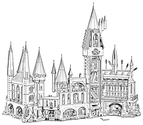Hogwarts Castle Harry Potter Coloring Pages Free Printable Templates