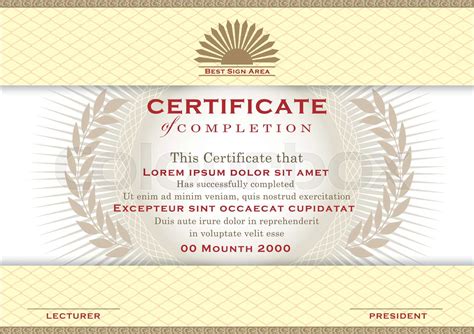 Grand Certificate Template Stock Vector Colourbox