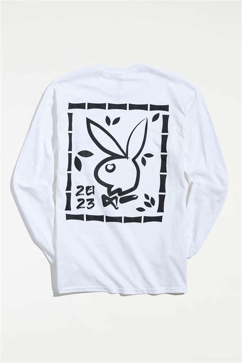 Urban Outfitters Playboy Year Of The Rabbit Long Sleeve Tee In Blue For