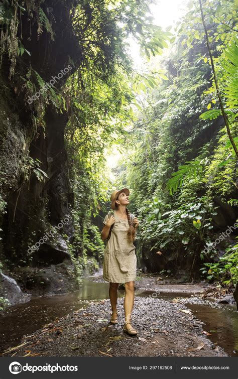 Woman In Jungle On Bali Indonesia Stock Photo By Mygoodimages
