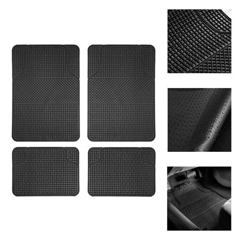Fh Group Universal Fit 4 Pcs Full Set Heavy Duty Rubber Floor Mats With