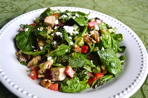 Spinach Chicken Salad With Vegetables And Goat Cheese