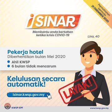 Sila lampirkan notis diberhentikan kerja daripada majikan lama ahli bagi membuktikan pendapatan ahli terjejas. Infografik: Ramai Yang Layak Mohon iSinar. Ini Contoh ...