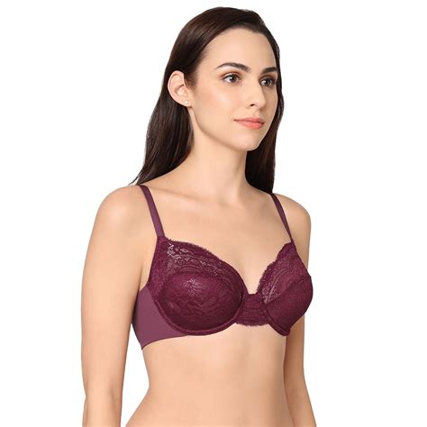 Wacoal India Essential Lace Non Padded Wired Medium Coverage Th Cup Fashion Bra Purple Buy