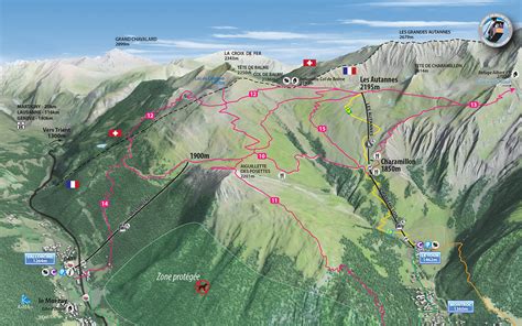 Chamonix Valley Ski Resorts Map Grands Montets La Flegere Brevent