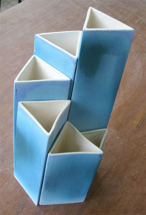 Set Of Slab Built Vases Slab Ceramics Slab Pottery Pottery