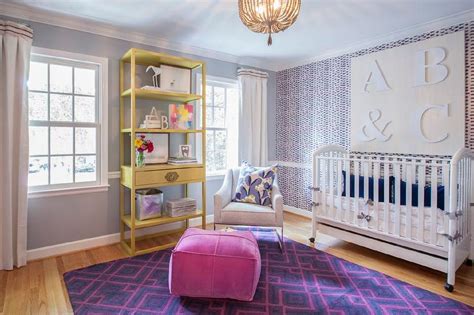 Customize your dream nursery for as low as $649.99! Pink and Purple Nursery with Chair Rail - Contemporary ...