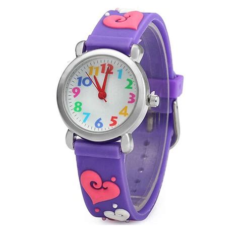 Children Silicone Wristwatches Purple Waterproof Kid Watches Brand