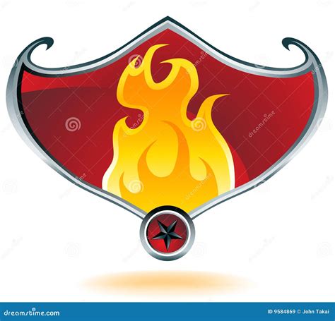 Fire Shield Stock Vector Illustration Of Graphic Yellow 9584869