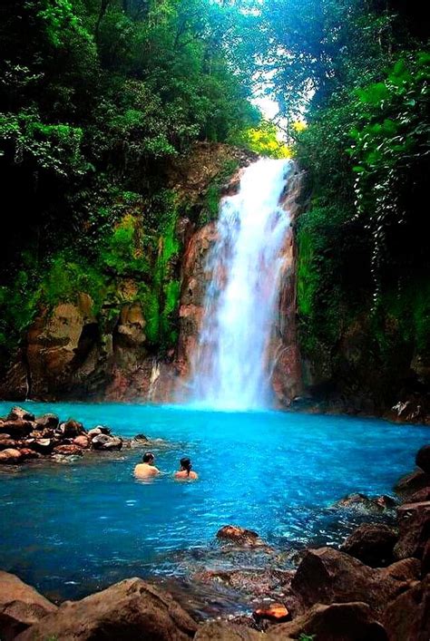 Very Nice Rio Celeste Waterfallscosta Rica Scenic Waterfall