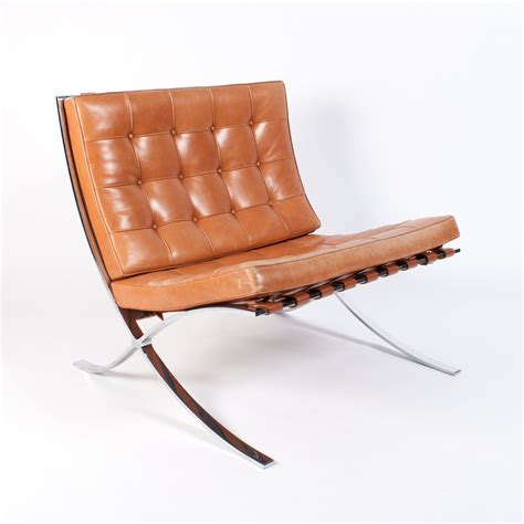 Mies van der rohe barcelona chairs in the pavilion in barcelona that were used as royal thrones. Cognac Leather Barcelona chair by Ludwig Mies van der Rohe ...