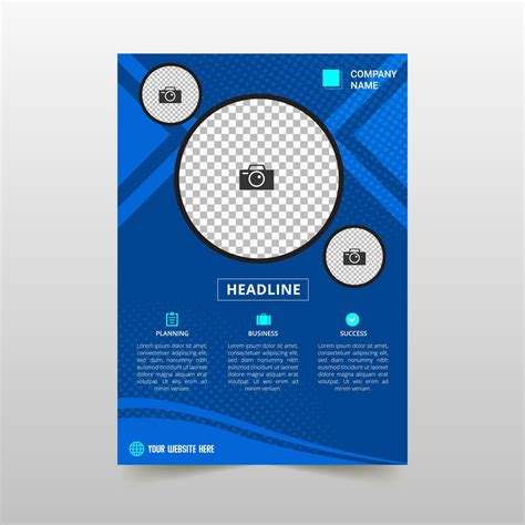 Stylish Blue Business Flyer Template With Abstract Shapes 25846174