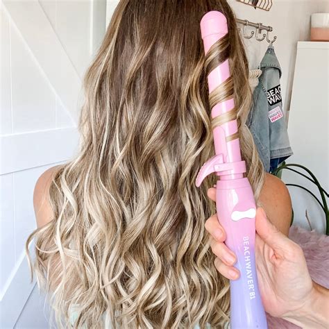 Beachwaver B1 Rotating Curling Iron Pink Sunset The Beachwaver Co