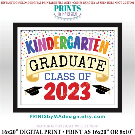 Kindergarten Graduate Sign Class Of 2023 Kindergarten Graduation