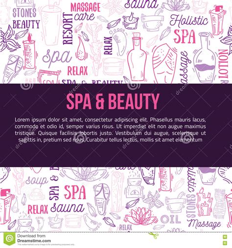 Hand Drawn Doodle Body Massage And Spa Icon Set With Relaxing Symbols Skin Care Elements Cream
