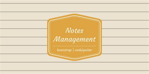 Personal Notes Management System By Msuhels Codester