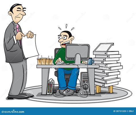 Overworked Stock Vector Illustration Of Manager Office 28731320