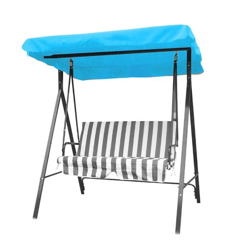 Outdoor 3 Seater Garden Swing Chair Replacement Canopy Spare Fabric Sun Dust Waterproof Cover 3