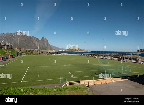 Reine Football Club Lofoten Islands Norway Stock Photo Alamy