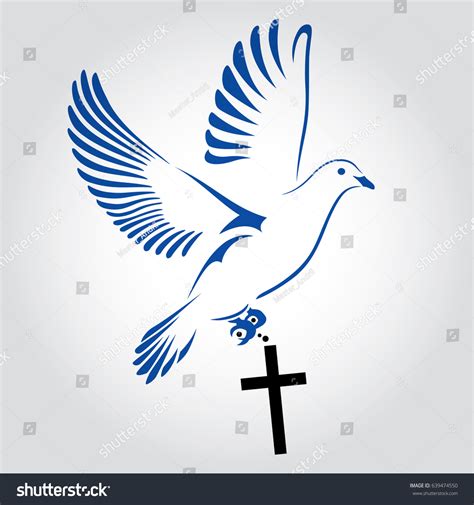 Dove Flying Symbol Religion Cross Dove Stock Illustration 639474550