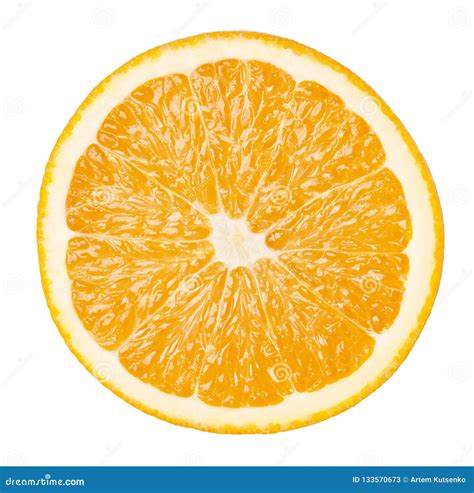 Tranche De Fruit Orange Disolement Sur Le Fond Blanc Avec Le Chemin De