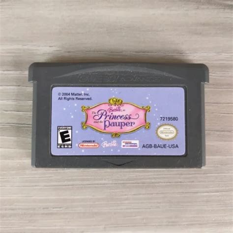 Barbie As The Princess And The Pauper Nintendo Game Boy Advance Gba
