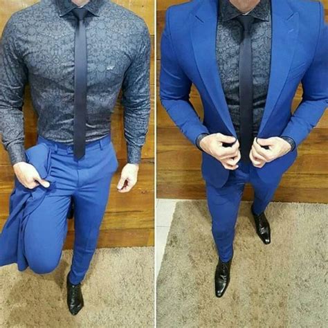 Custom Made Royal Blue Men Suits For Wedding 2019 Groom Tuxedos Slim