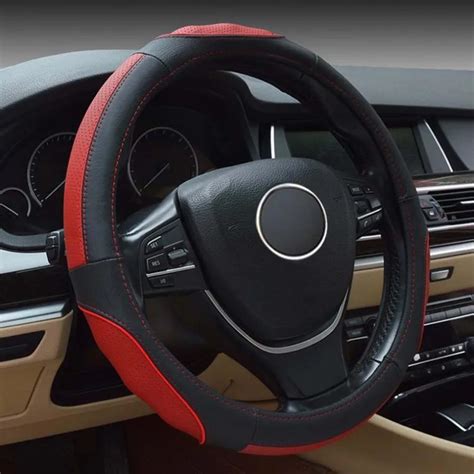 Genuine Leather Universal Car Steering Wheel Cover 38cm Car Styling