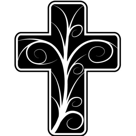 Download Catholic cross with floral design | Free Vector