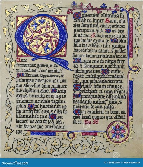 CaligrafÃ­a De Manuscritos Iluminados Medievales En Stari Grad Foto De