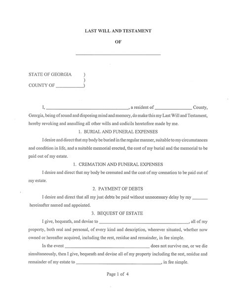 The pdf will open in a new window so you can print or save it. 39 Last Will and Testament Forms & Templates - Template Lab