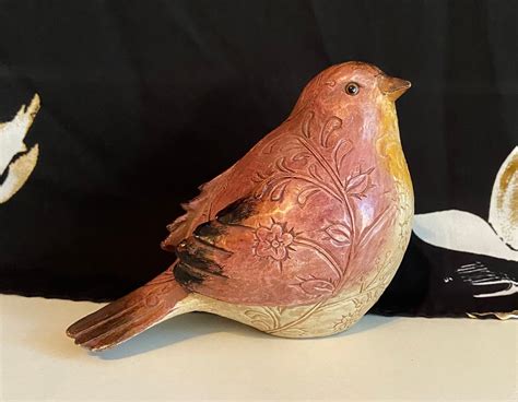 Lovely Vintage Carved Resin Bird Etsy