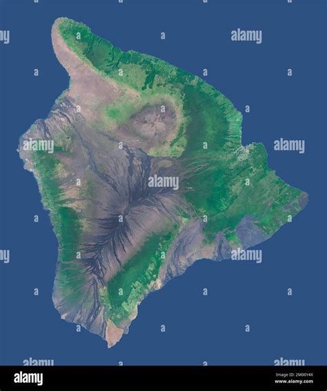 Satellite Image Mosaic Of Big Island Hawaii Stock Photo Alamy