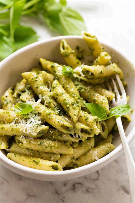 Pesto Pasta with plenty of pesto sauce