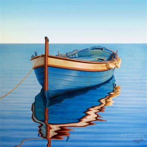 Watercolor Boat Art Boat Painting Realistic Oil Painting