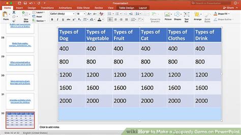 Just create a bunch of rectangles on the slide. How to Make a Jeopardy Game on PowerPoint (with Pictures)