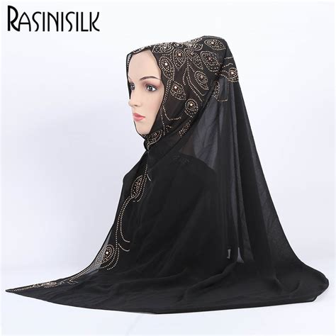 Pcs Can Pick Colors Arab Headscarf Manufacturer New Muslim Scarf Cover Malaysian Pearl Chiffon
