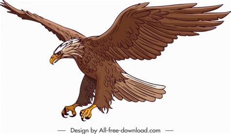 Hunting Eagle Drawing Watercolored Grunge Style Free Vector In Adobe