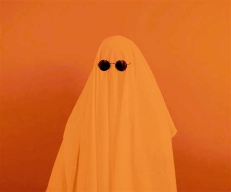Orange Aesthetic Ghost With Sunglasses Orange Aesthetic