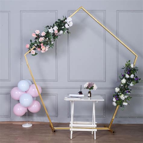Efavormart 75 Ft Gold Metal Wedding Arch Photo Booth Backdrop Stand