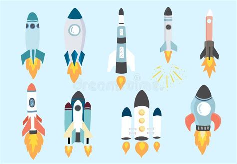 Cartoon Object Rocket Collectionvector Illustration For Iconlogo