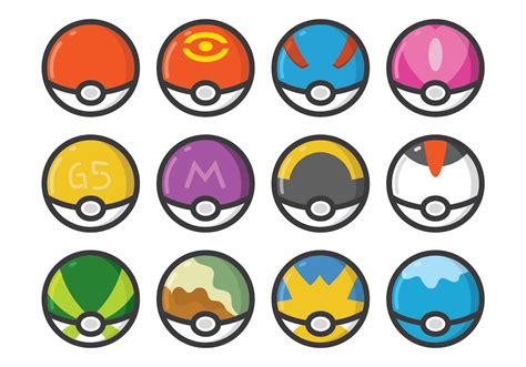 Pokemon Poke Ball Set Download Free Vector Art Stock Graphics And Images